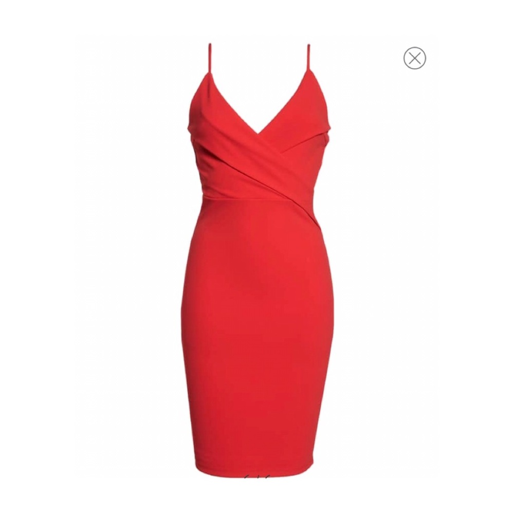 Surplice Spaghetti Strap Cocktail Sheath
